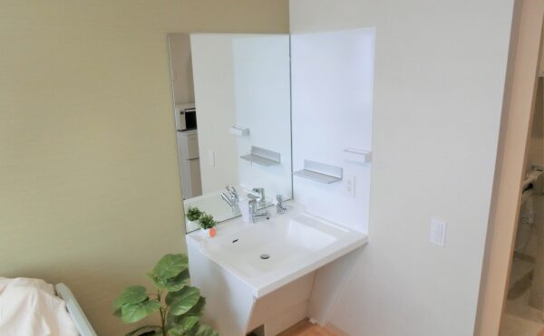 Aタイプのお部屋にある洗面所です