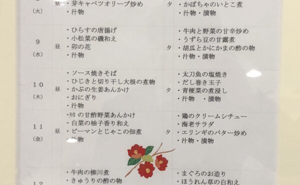 ある日のメニューです