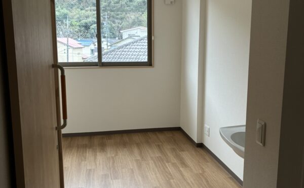 入口から。向かって右・収納。向かって左・トイレ：左右対称のお部屋も有り。